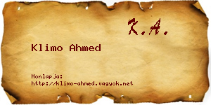 Klimo Ahmed névjegykártya